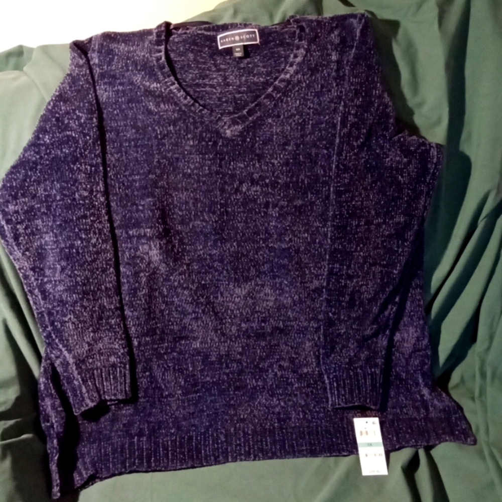 So-o-o soft Blue Chenille Sweater